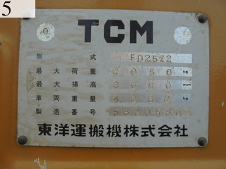 中古建設機械 中古 TCM 東洋運搬機 TCM フォークリフト ディーゼルエンジン FD25Z2