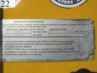 中古建設機械 中古 コマツ KOMATSU ホイール・ローダ １．０立米以上 WA100-6