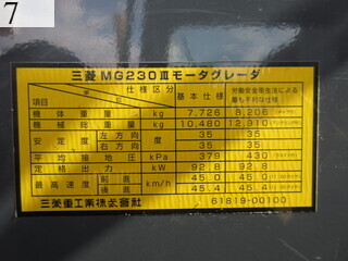 Used Construction Machine Used MITSUBISHI MITSUBISHI Grader Articulated frame MG230III