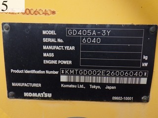 中古建設機械 中古 コマツ KOMATSU モーターグレーダー アーティキュレート式 GD405A-3Y