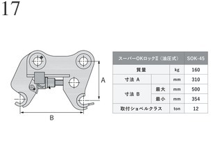 中古建設機械 中古 オカダアイヨン OKADA AIYON Ａロック・ワンタッチカプラ・クイックヒッチ 機械式Ａロック SOK45