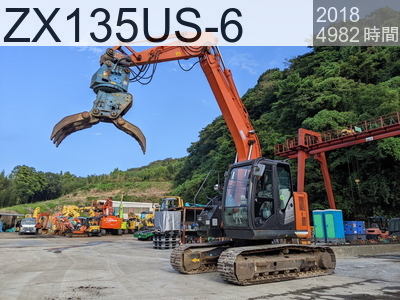 中古建設機械 中古 日立建機 マテリアルハンドリング機 グラップル仕様 ZX135US-6 #102408, 2018年式 4980時間