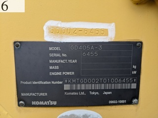 Used Construction Machine Used KOMATSU KOMATSU Grader Articulated frame GD405A-3